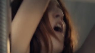 Red head tied up and fucked with passion