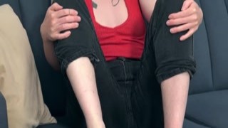 WeAreHairy - Roxanne - Red Top Black Pants