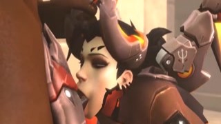 Overwatch 3D Mercy with Big Perfect Titties Gets Fuck and Creampied