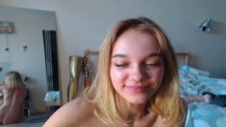 Busty Blonde Babe Having Fun Masturbating On Webcam Live