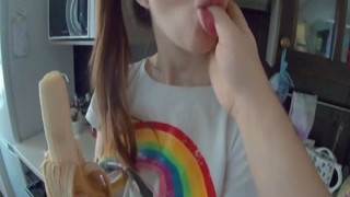 JuiceFit - Hot babe seduced older step-brother and got a creampie in the throat