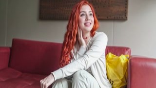 Redhead aces job interview after having rough sex with the casting agent