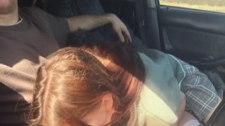 airaccoon - Schoolgirl gave a public blowjob in car and asked to take her home 2