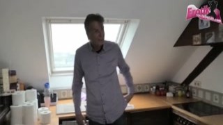 german amateur teen fucks old man in kitchen