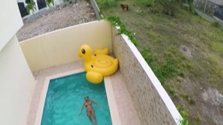 Maxine X - Frolicking In The Pool In My String Bikini Topless!