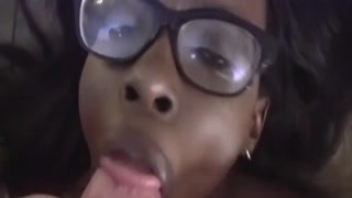 Ebony Gets Big Globby Cumshot